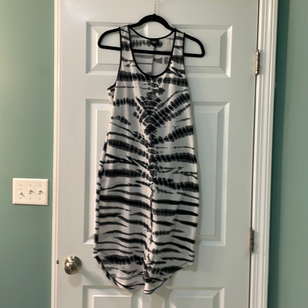 Womens tie dye racer back terry dress beach coverup